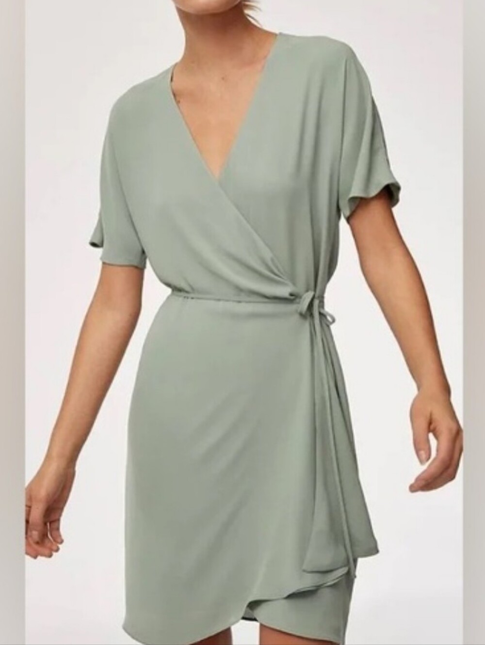 Babaton Wrap Dress In Sage Green